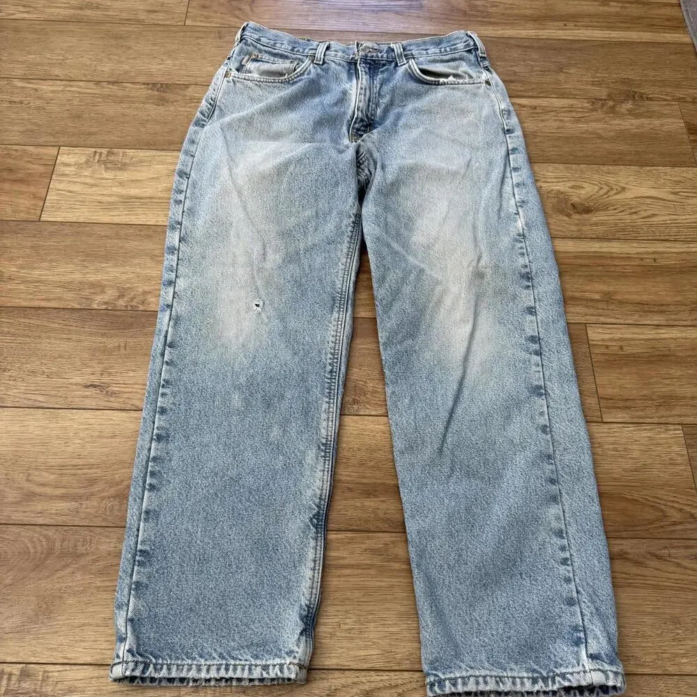 Vintage Carhartt Plaid Lined Jeans Distressed 90s Y2K - Picture 2 of 15